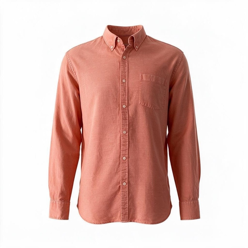 Peter Millar Crown Sport Mens XL Coral Linen Cotton Silk Button Down Shirt